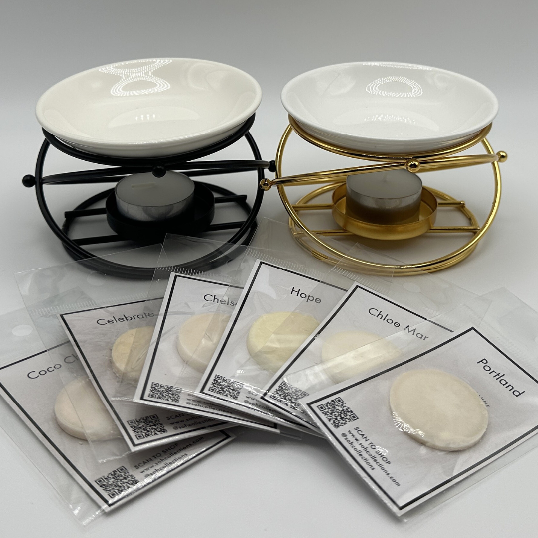 Wax Melt Burner - Black / Gold