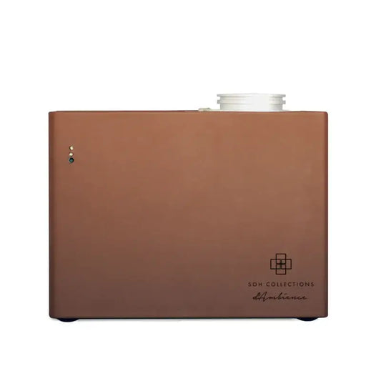 Copper-colored rectangular aroma diffuser from Roma Luxe home fragrance scenting unit